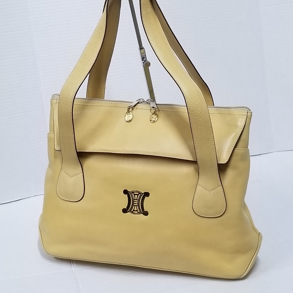 Gorgeous Rare Vintage CÉLINE Triomphe Large Leather Tote handbag - Picture 12 of 16